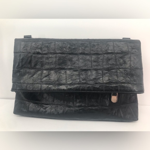 Vegan Leather Convertible Crossbody Fold Over Handbag - Picture 2 of 13